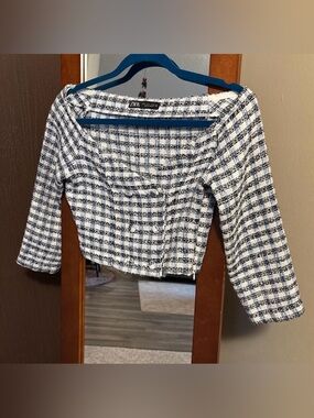 Zara Button Up Cardigan Tweede Jacket size small